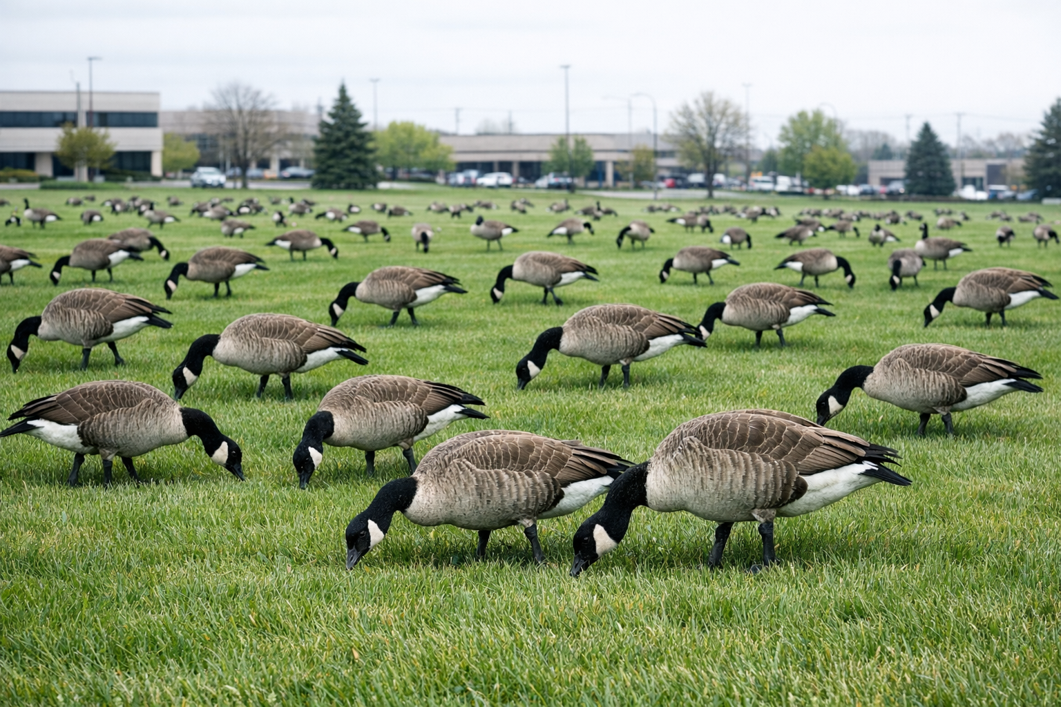 Flock of Canada Geese