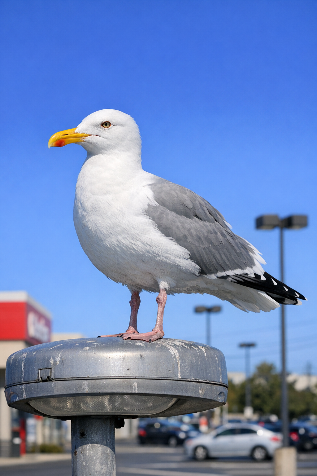 Seagull on building